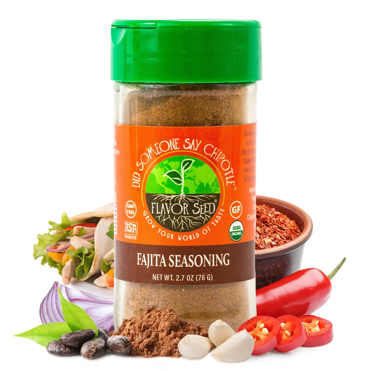 glass shaker jar of Did Someone Say Chipotle organic seasoning