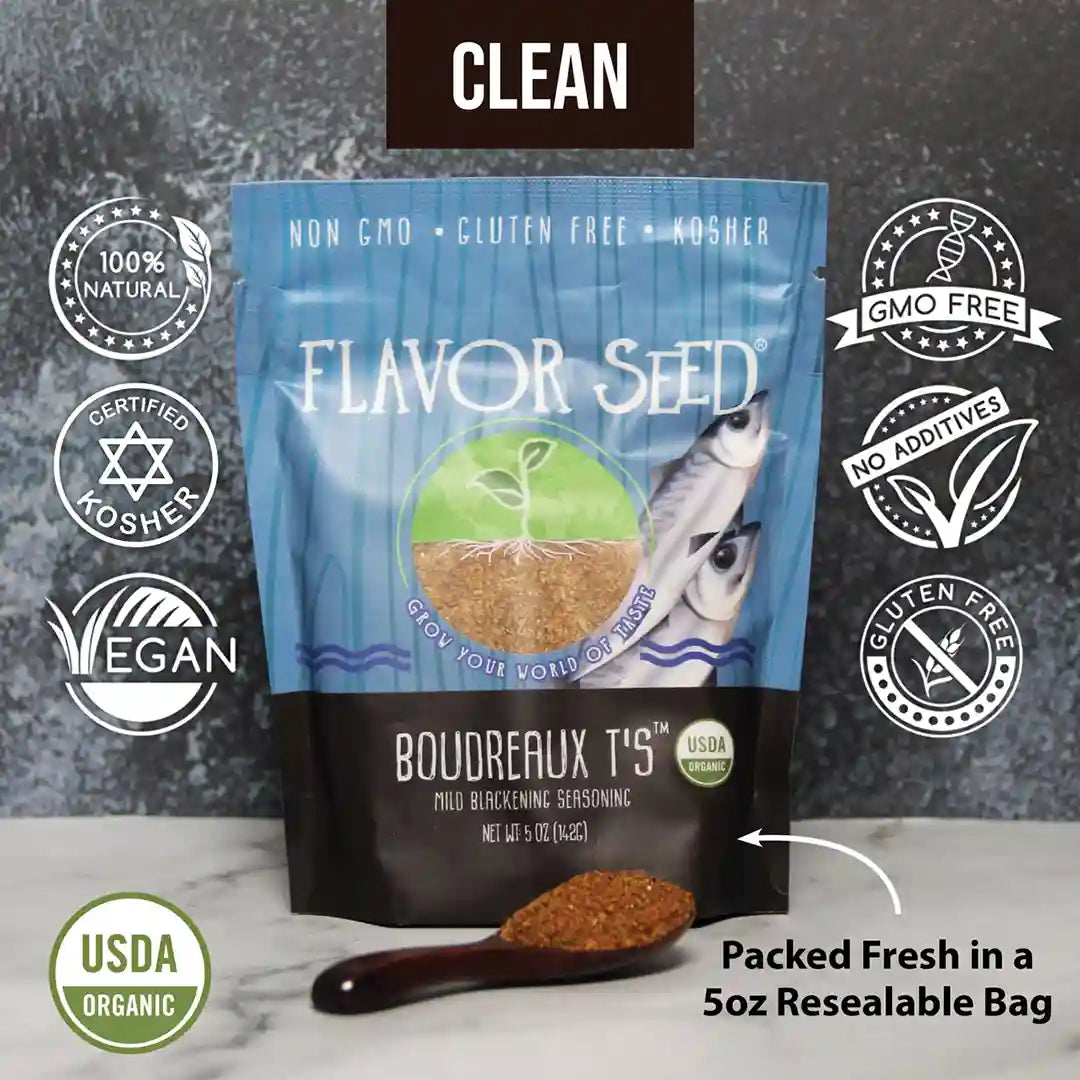 certified organic blackened seasoning for fish, chicken and veggies