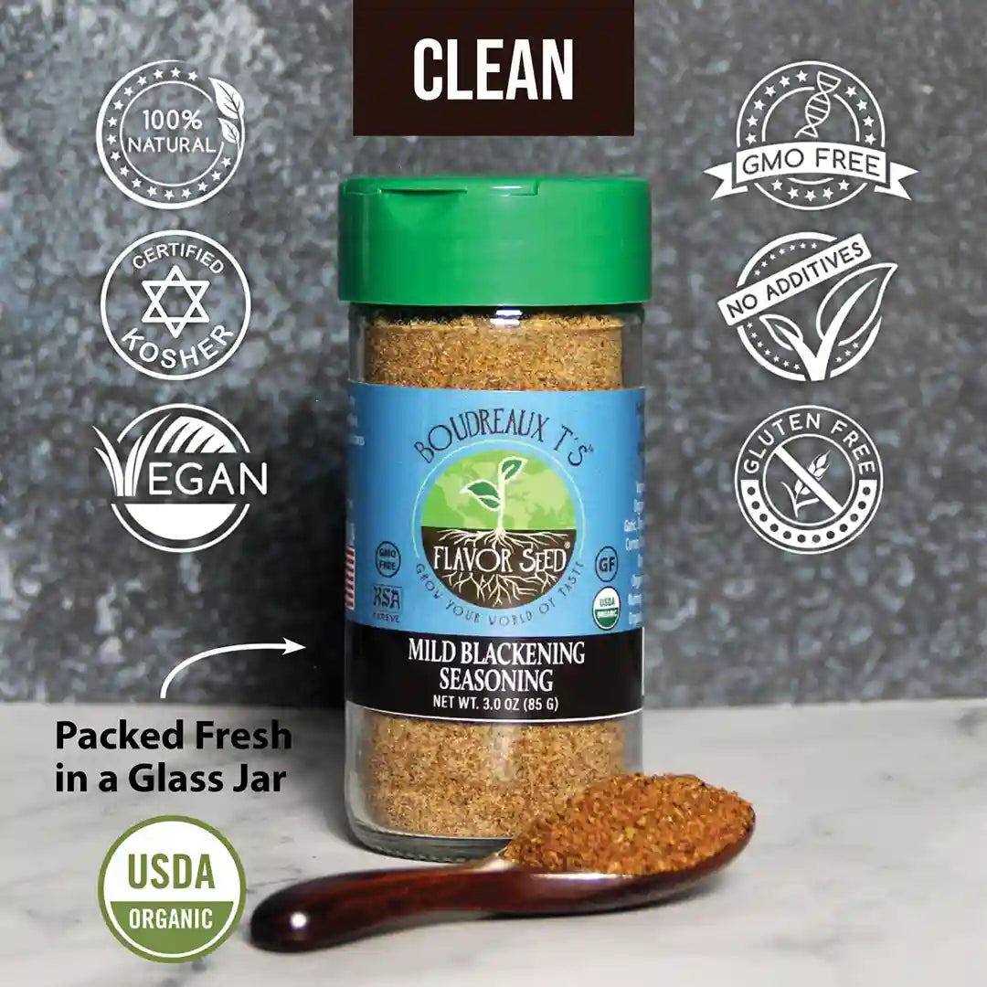 clean ingredient certified organic seasoning for blackened redfish