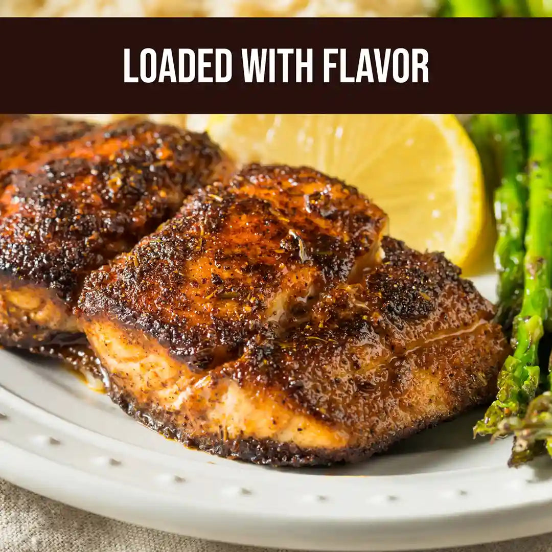 blackened seasoning for fish with clean organic ingredients, no pesticides, non-GMO
