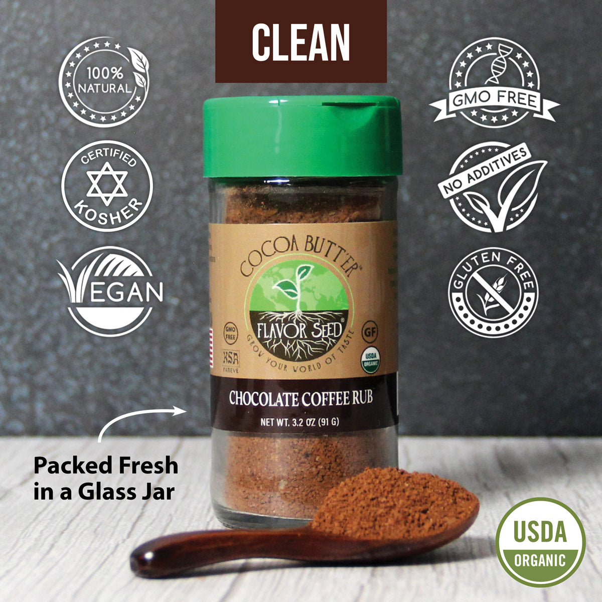 Cocoa Butt'Er – Organic Chocolate Coffee BBQ Rub by Flavor Seed – USDA Organic, gluten free, no MSG (photo 9)