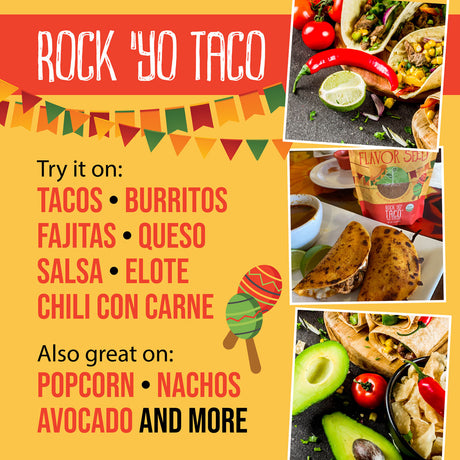 easy taco recipe ideas like burrito, fajita, chili, popcorn, nachos and avocado topping