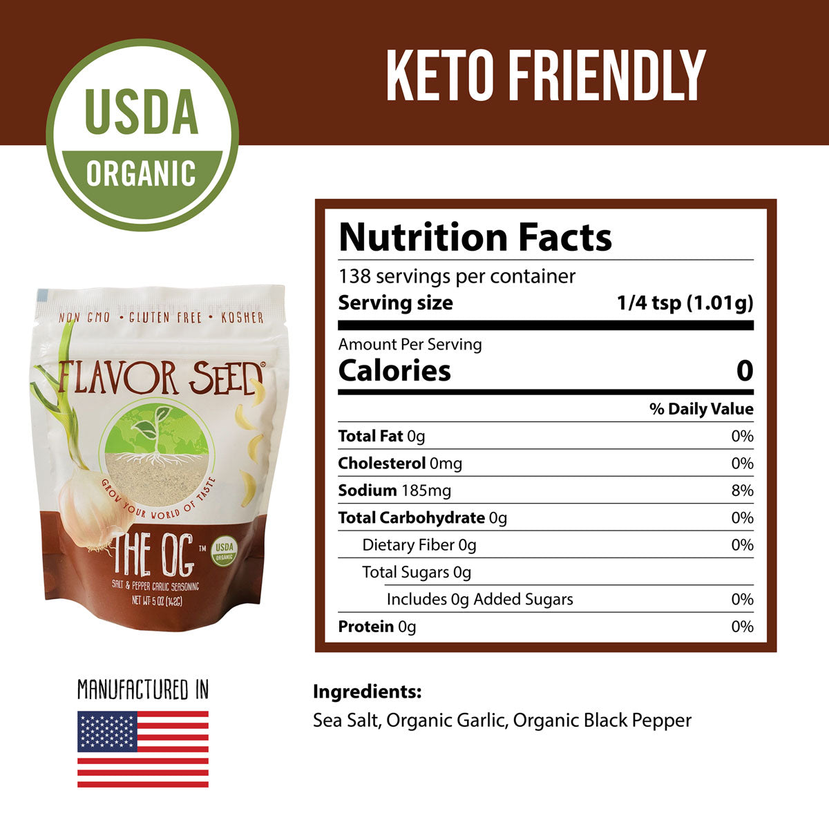 keto friendly organic spg seasoning made in USA