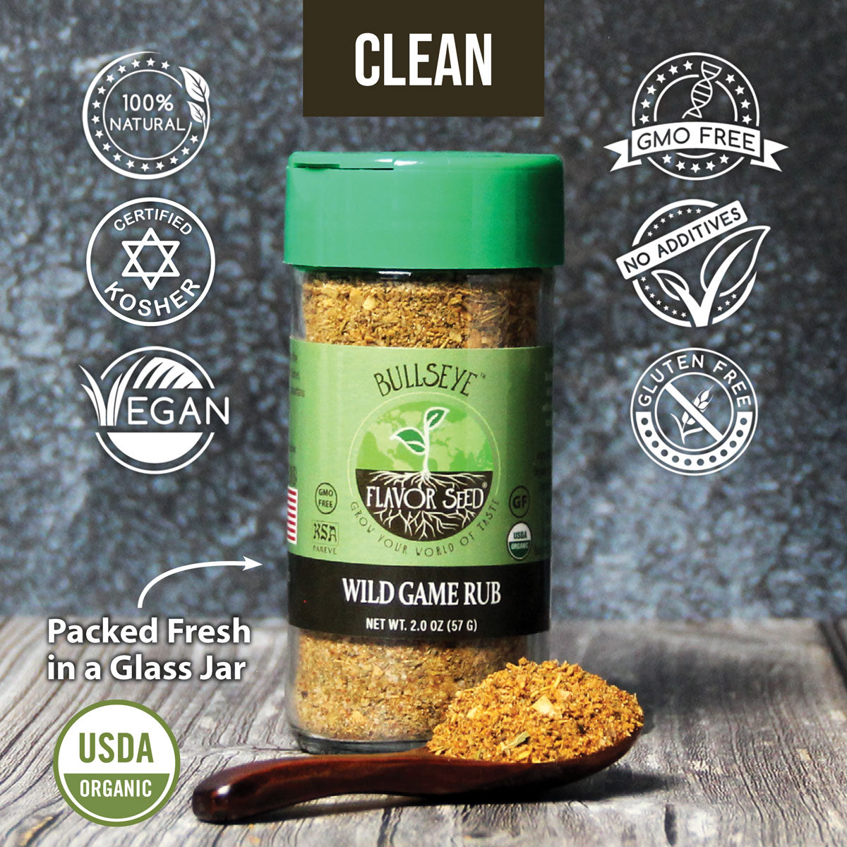 wild game seasoning with gluten free, organic and kosher ingredients