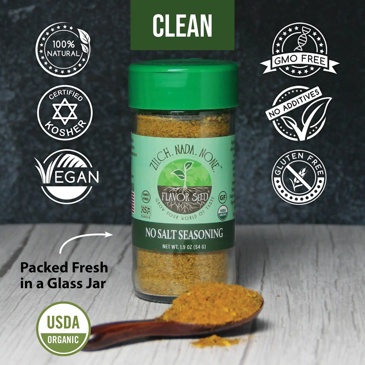 all natural gluten free no sodium seasoning jar