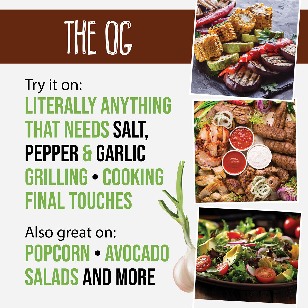 all purpose seasoning garlic salt for meat veggies salad