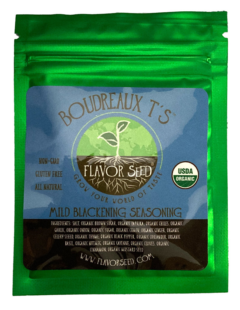 Sample Size Pack of mild blackening seasoning Boudreaux T's by Flavor Seed