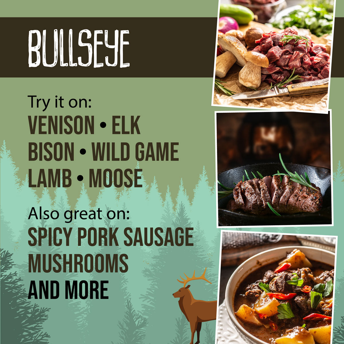 venison, elk, bison and moose are gifts for hunters