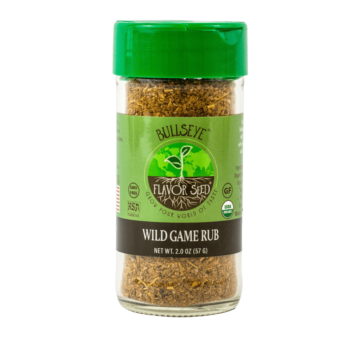 FLAVOR SEED - Bullseye Organic Venison and Wild Game Rub - 2oz jar