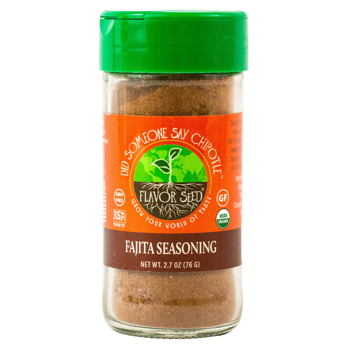FLAVOR SEED - Did Someone Say Chipotle Organic Fajita and Taco Seasoning Mix | Makes 4-5 pounds taco meat per 2.7 oz. jar