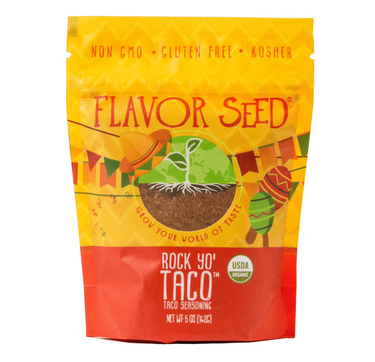 FLAVOR SEED - Rock Yo' Taco Organic Taco Seasoning Mix | Makes 4-5 lbs. of taco meat per 2.6 oz. jar - Flavor Seed