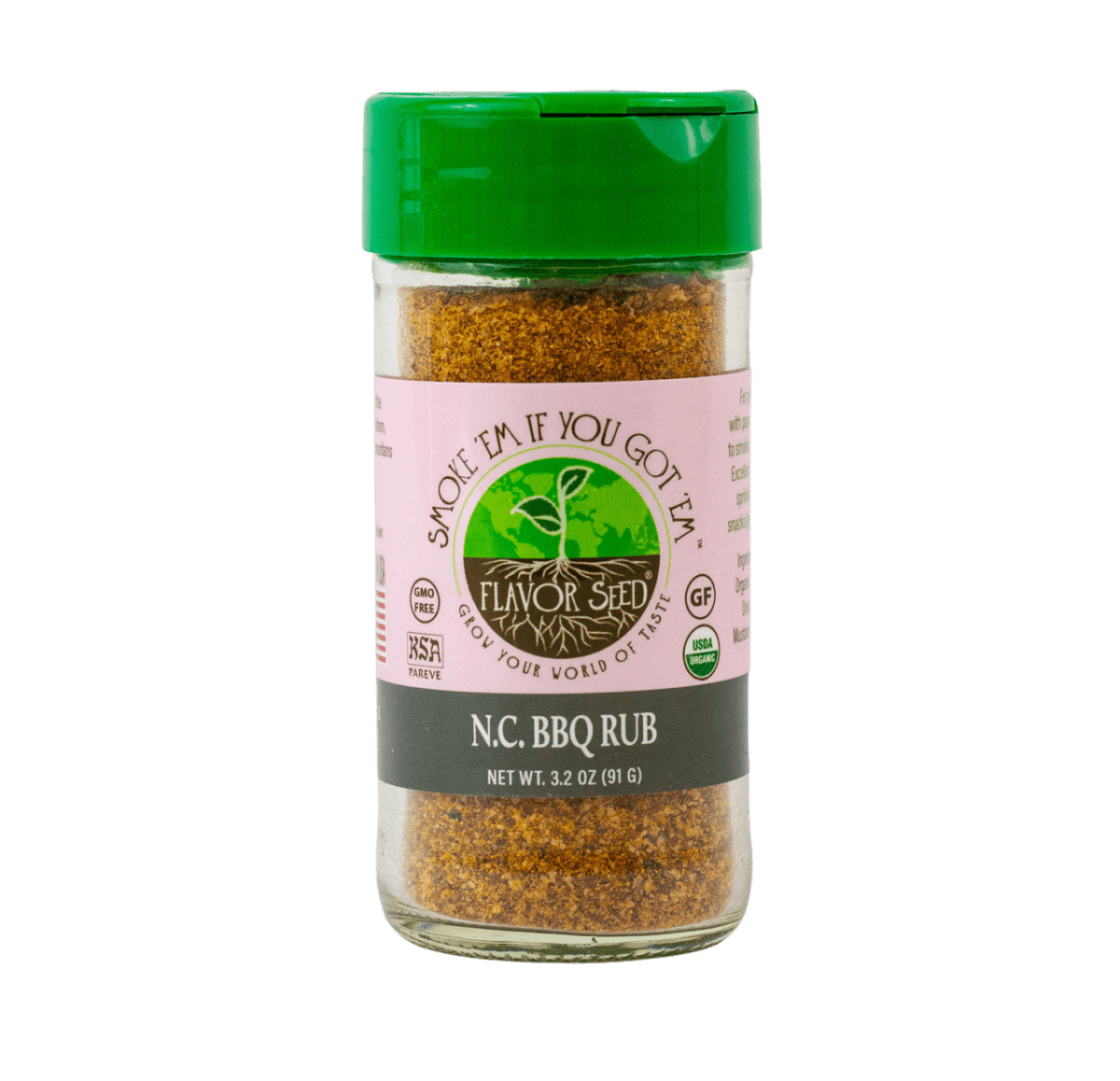 FLAVOR SEED pulled pork rub with organic ingredients and made in USA