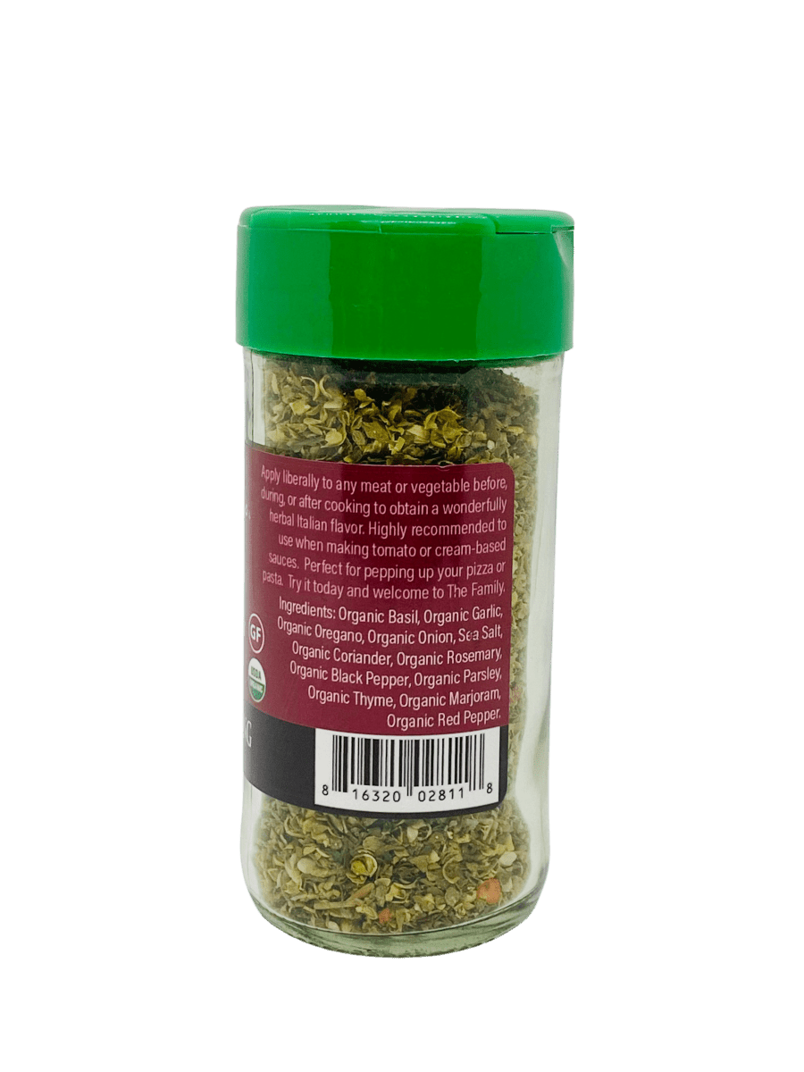 Italian spices for pasta and mediterranean cuisine with all organic ingredients