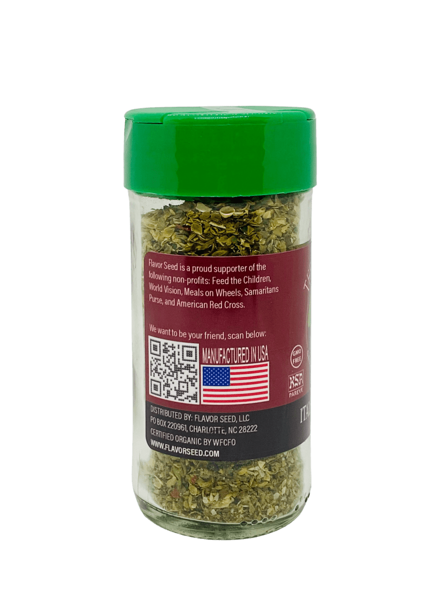 Flavor Seed The Godfather 2oz jar side view for healthy cooking made in USA