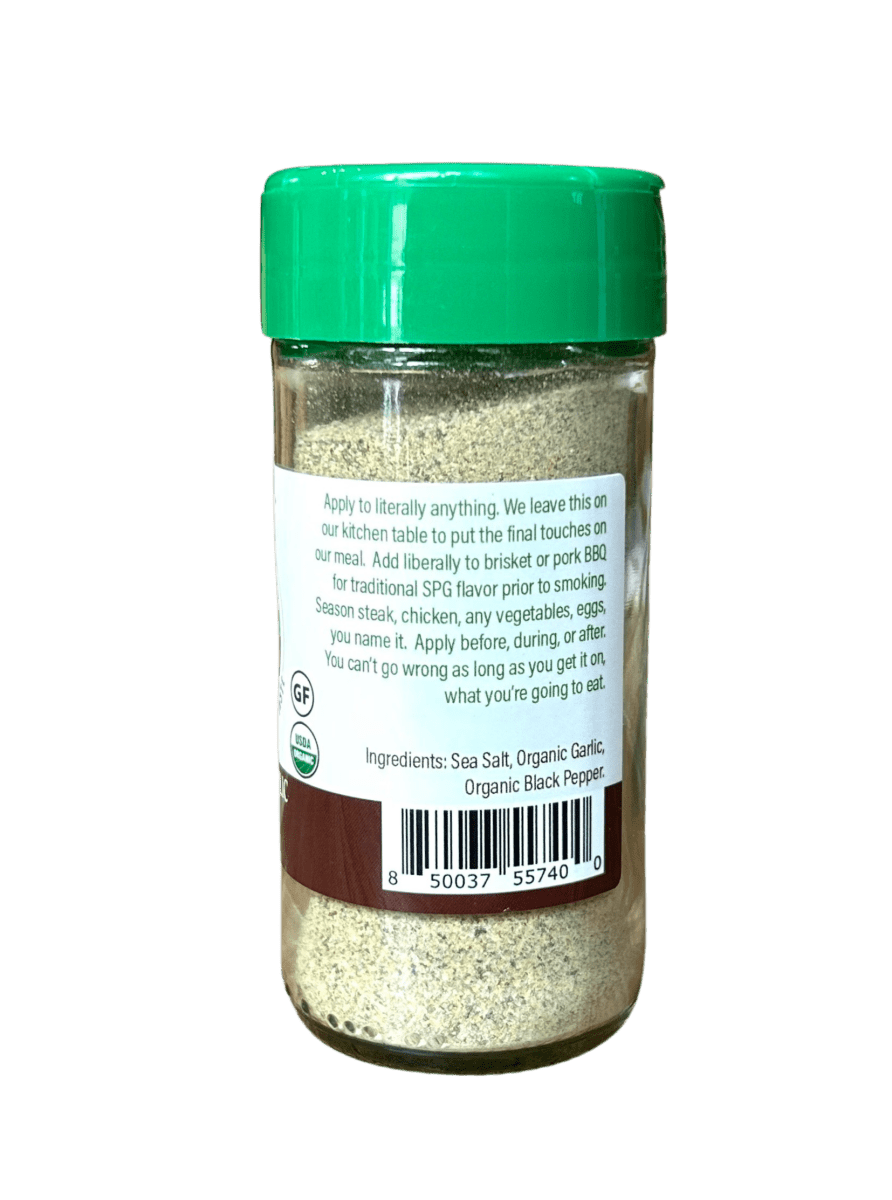 salt pepper garlic seasoning with clean organic ingredients