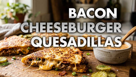 Crispy bacon cheeseburger quesadillas with dip