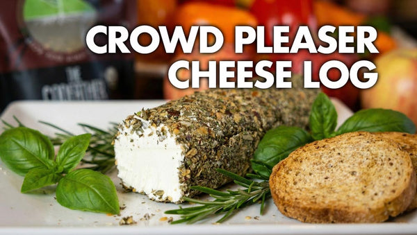 Cheese log served with crostini