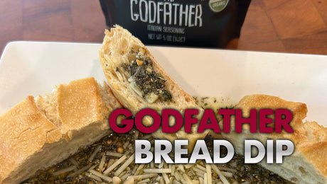 Italian restaurant bread dip with organic seasoning The Godfather and olive oil