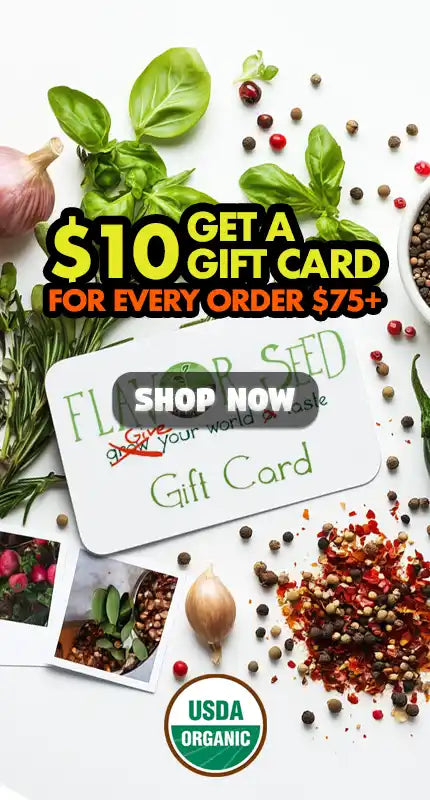 get a free gift card with your organic seasoning order of over $75
