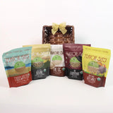 Festive organic spice bundle in decorative basket