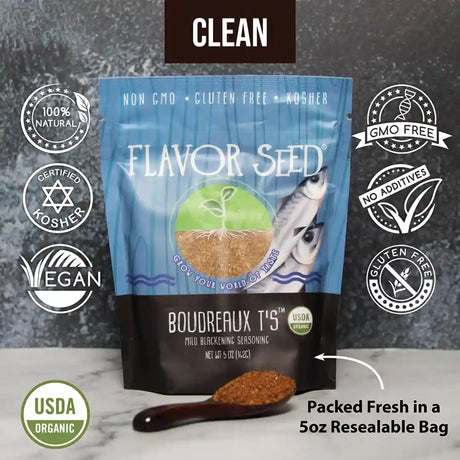 certified organic blackened seasoning for fish, chicken and veggies
