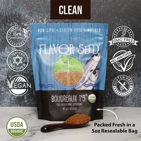 certified organic blackened seasoning for fish, chicken and veggies
