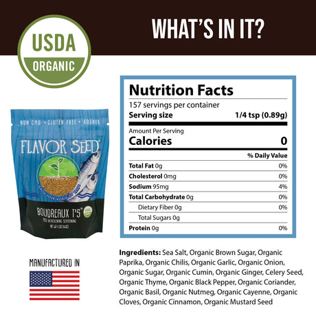 Blackened spice mixture with clean ingredients and USDA organic
