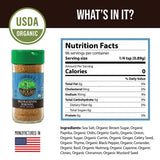 Blackened rub for salmon, shrimp and seafood with only organic ingredients plus sea salt