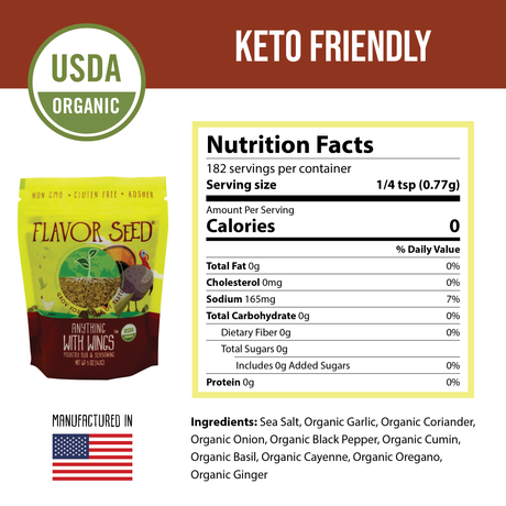 Anything With Wings organic poultry seasoning nutrition facts and ingredient list