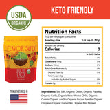 Rock Yo Taco 5oz bag taco seasoning low sodium nutrition facts and keto friendly organic ingredients