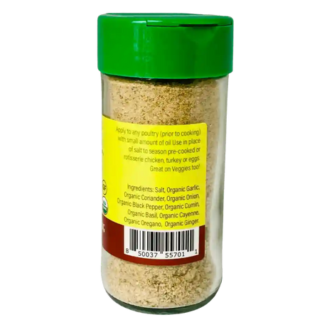 fried chicken seasoning with fresh herbs and spices in glass jar