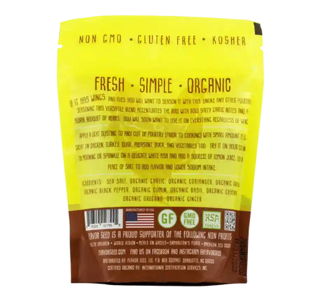 FLAVOR SEED - Anything With Wings Organic Poultry Rub, Dust and Seasoning