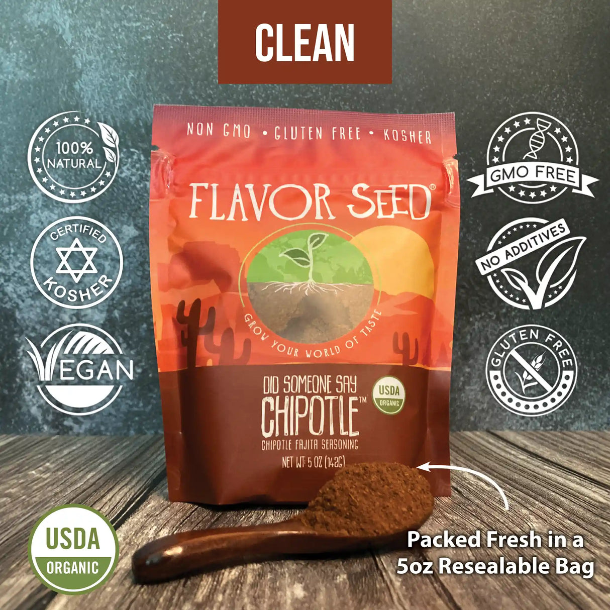 all natural, kosher, vegan, gluten free, organic chipotle seasoning
