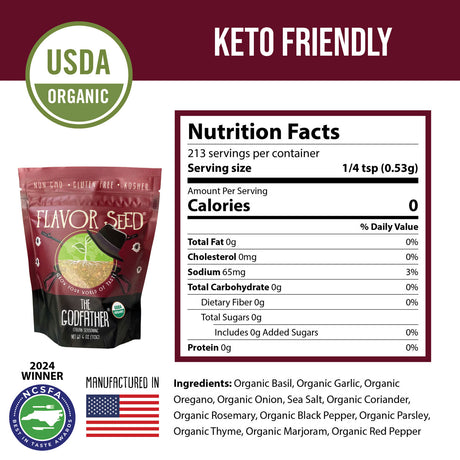 Mediterranean seasoning ingredients for Italian meatballs made in USA