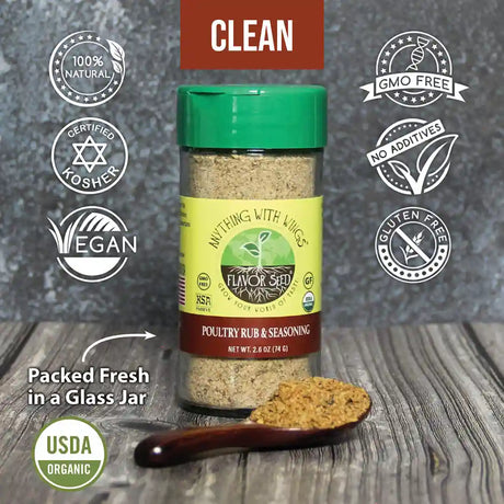 turkey seasoning with kosher sea salt in glass jar