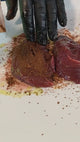 Cocoa Butt'Er organic chocolate coffee BBQ rub poured over steaks and pressed in (footage: AOQ)