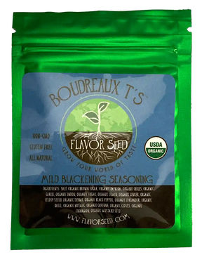 Boudreaux T's organic mild blackening seasoning sample pack