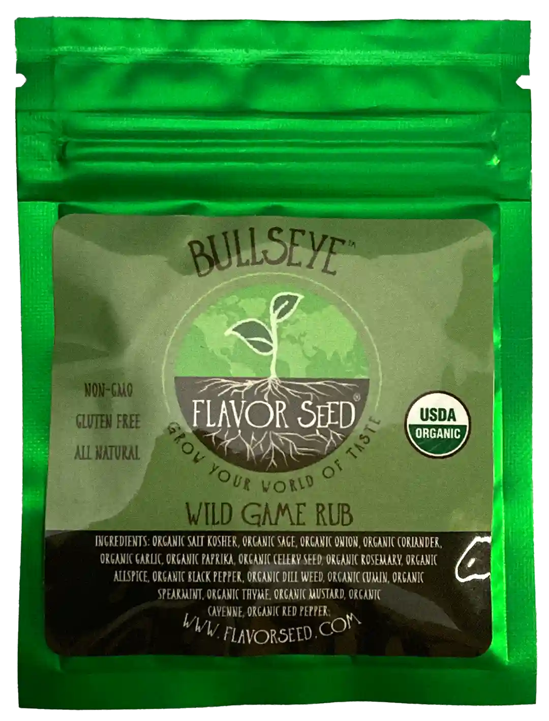 Bullseye organic wild game rub sample pack