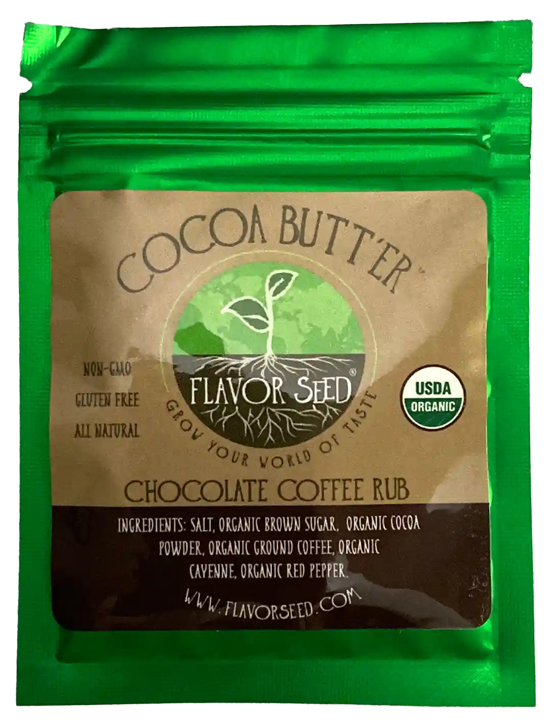 Cocoa Butt'er organic chocolate coffee rub sample pack