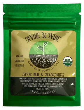 Divine Bovine organic steak rub and seasoning sample pack
