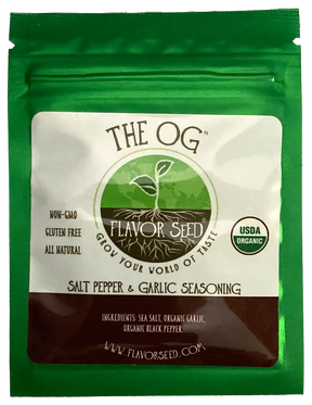 The OG organic salt pepper and garlic sesoning sample pack