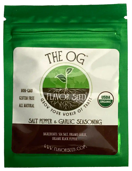 The OG organic salt pepper and garlic sesoning sample pack
