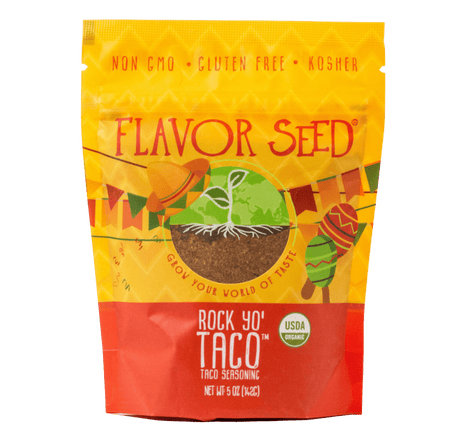 Flavor Seed Rock Yo Taco organic homemade low sodium taco seasoning 5oz bag front view