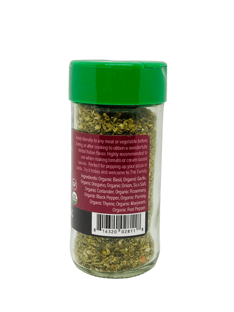 Italian spices for pasta and mediterranean cuisine with all organic ingredients